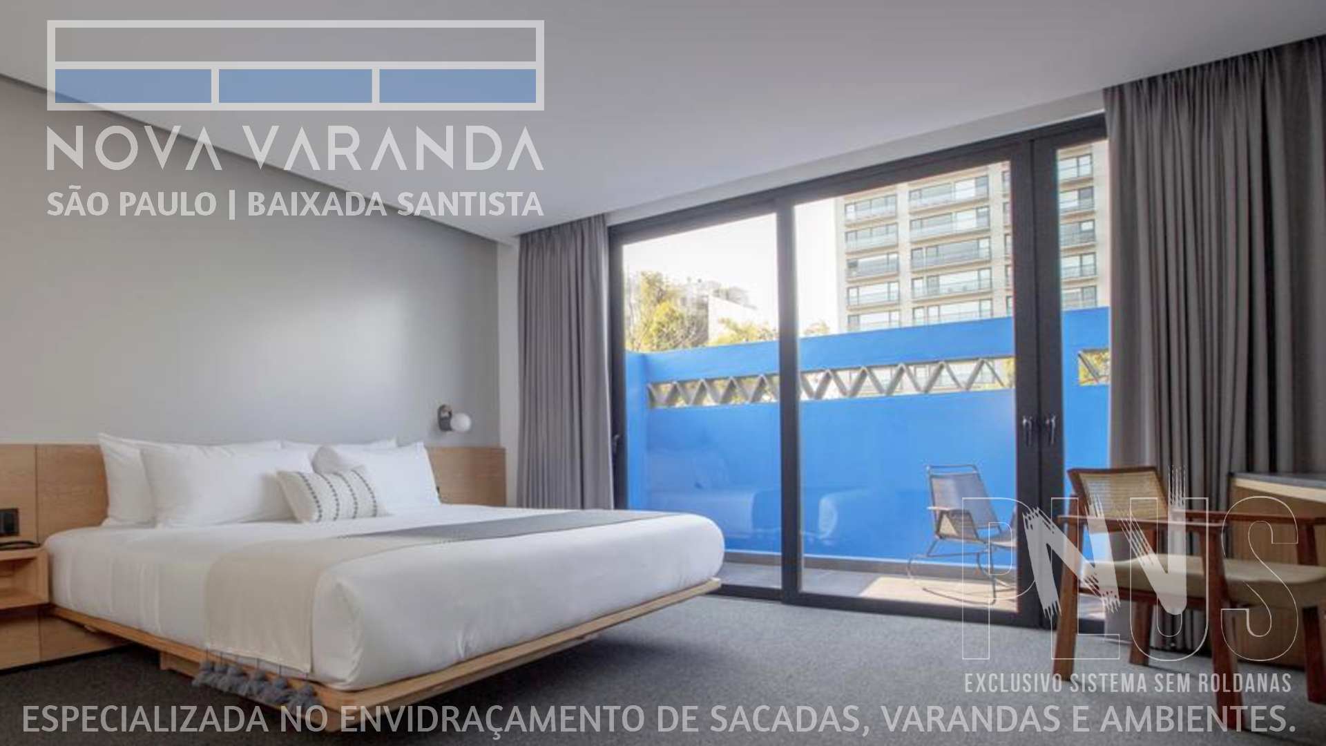 Suporte de Mídia Vertical ✨ FrontLight Moderna e Valorizada Sob Medida ⛱️ Empenas Cegas Jd. Virginia (Guarujá) ☎ 0800