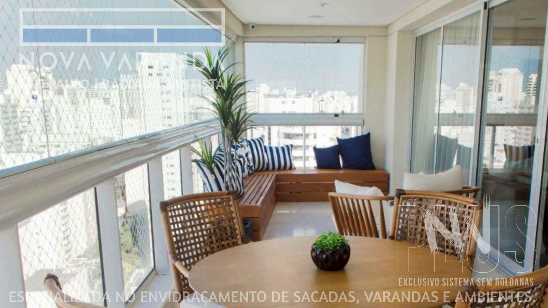 Suporte de Mídia Vertical ✨ FrontLight Moderna e Valorizada Sob Medida ⛱️ Empenas Cegas Solemar (Praia Grande) ☎ 0800